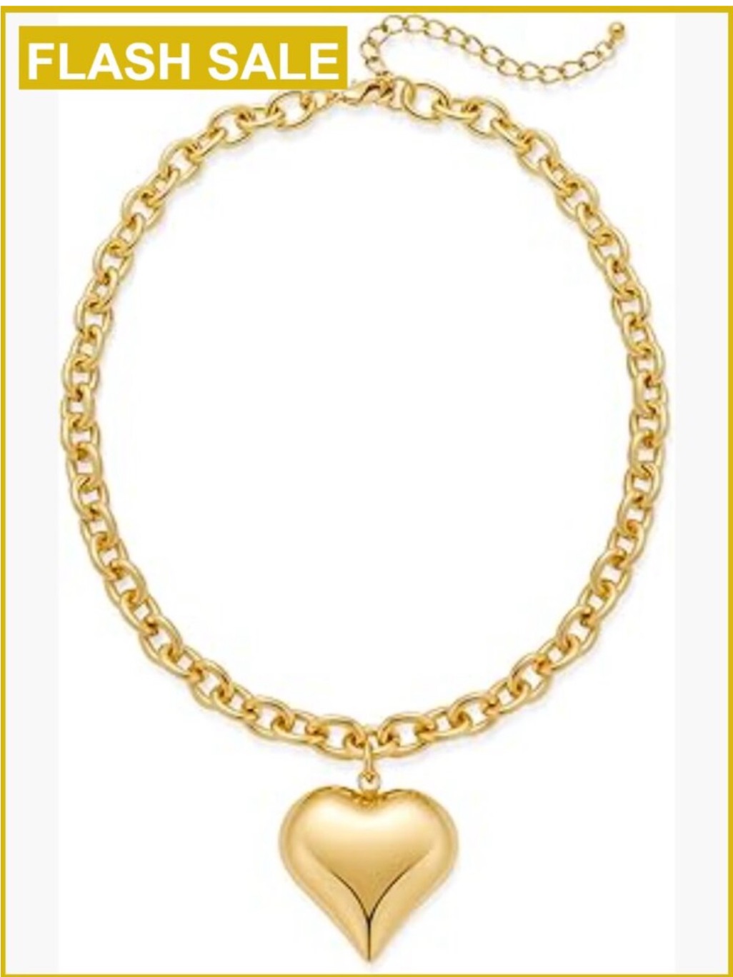 Puffy Gold Heart Choker Necklace Chunky Beaded Y2k 24k Gold Plated Statement New